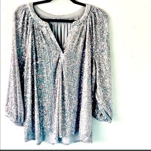 Silver Sequin Blouse